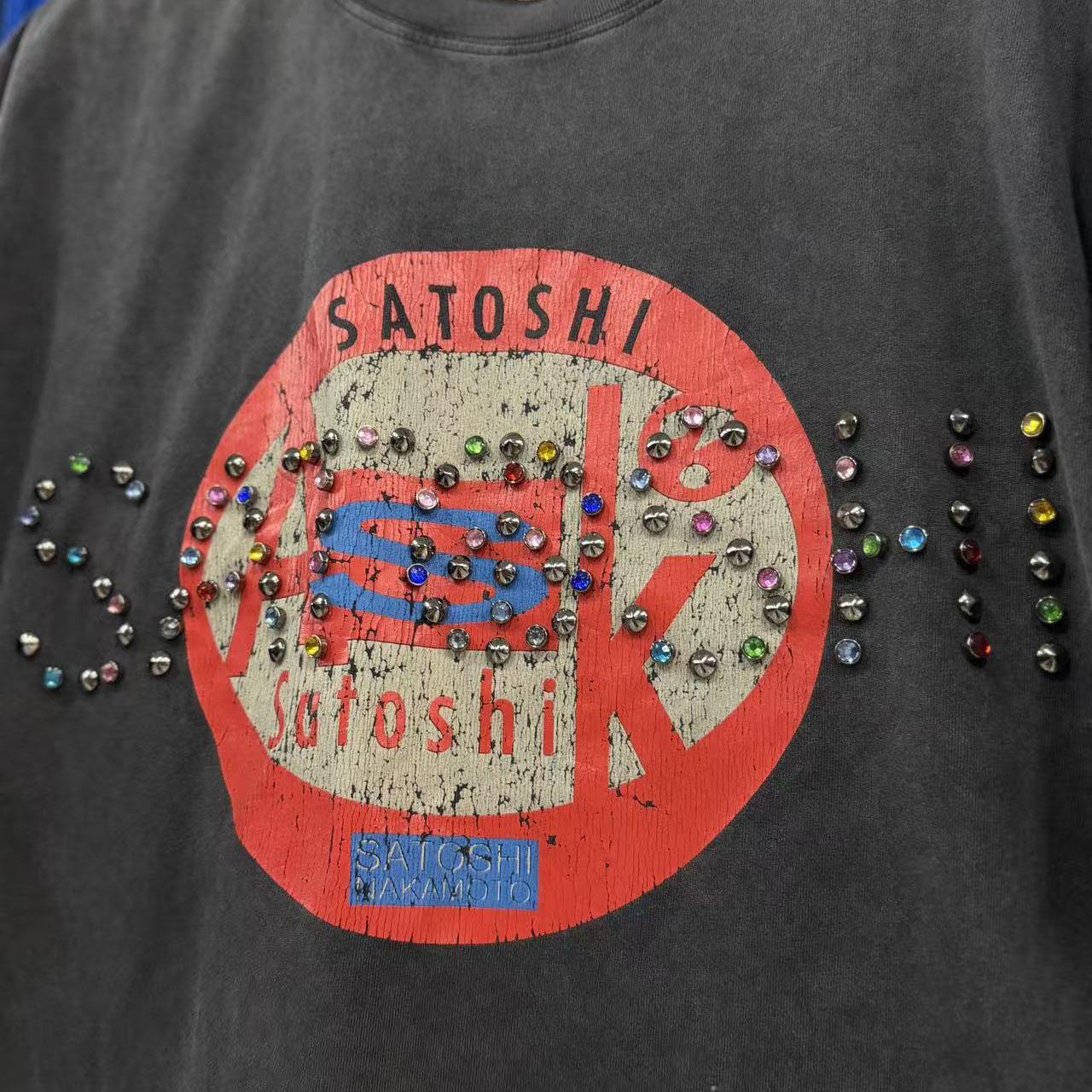 Satoshi Nakamoto Ask Satoshi Tee 'Washed Black' - DesignerGu