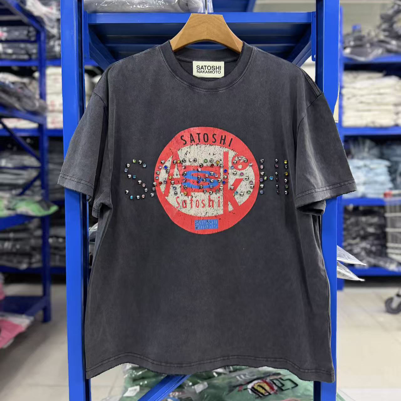 Satoshi Nakamoto Ask Satoshi Tee 'Washed Black' - DesignerGu