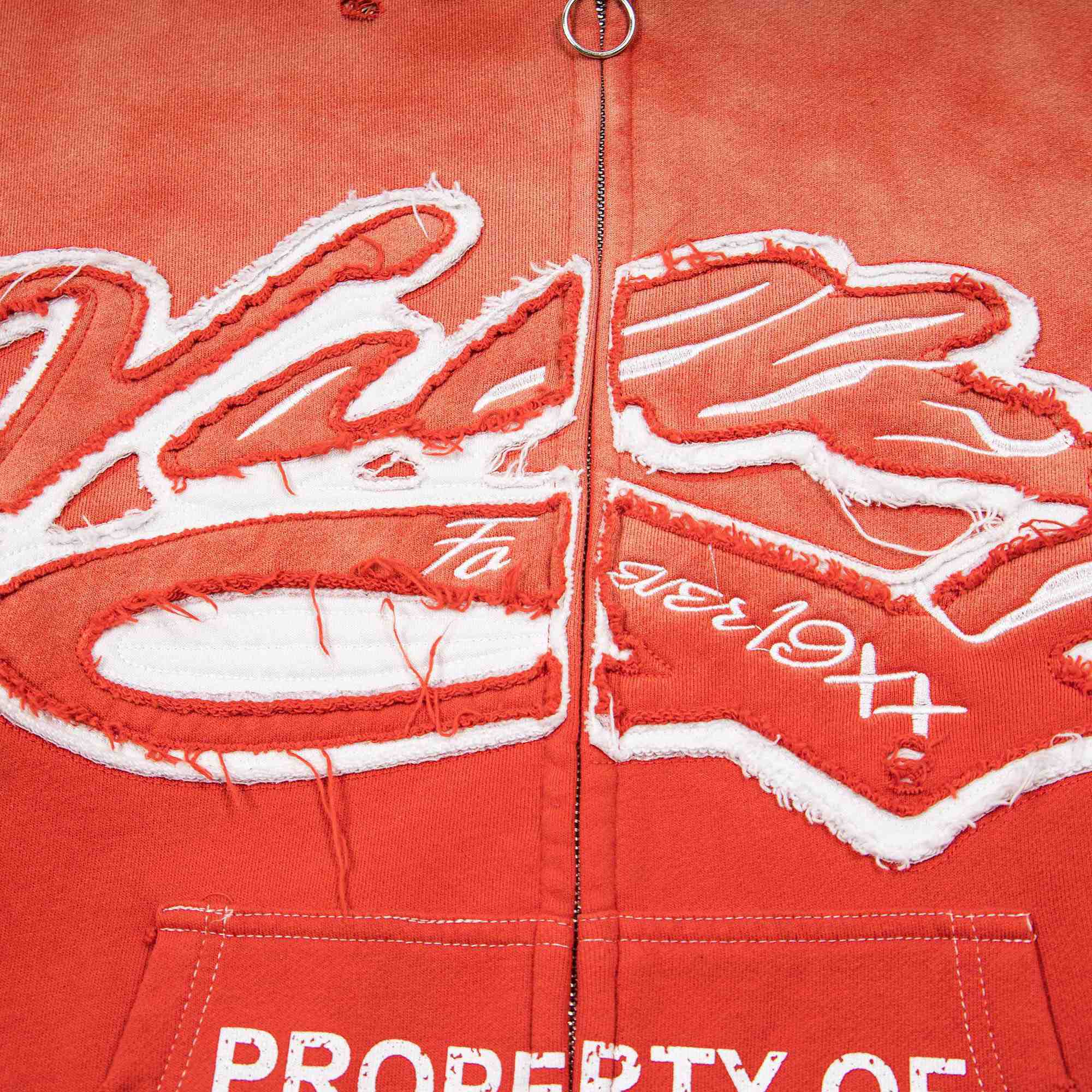 Vale Forever Religion Zip Up Hoodie Red - DesignerGu