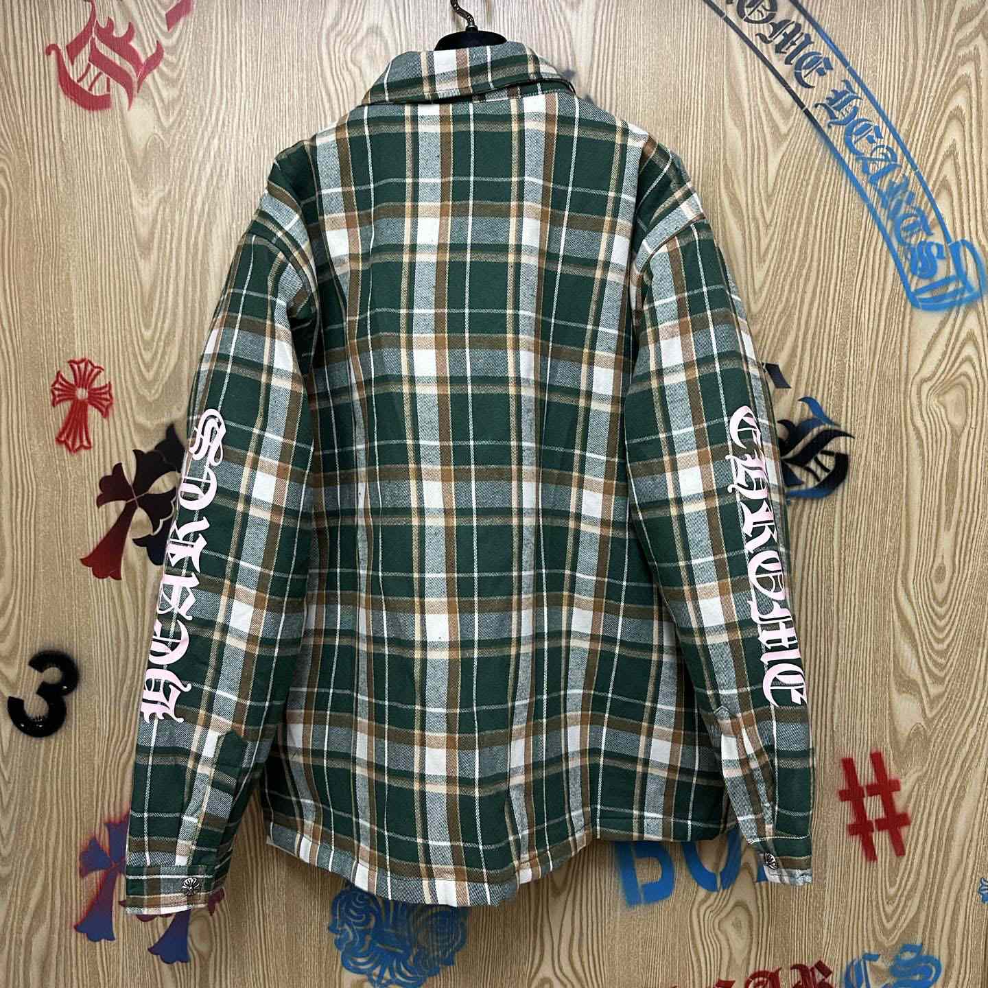 Chrome Hearts Quilted Padded Flannel Plaid Print Jacket - DesignerGu