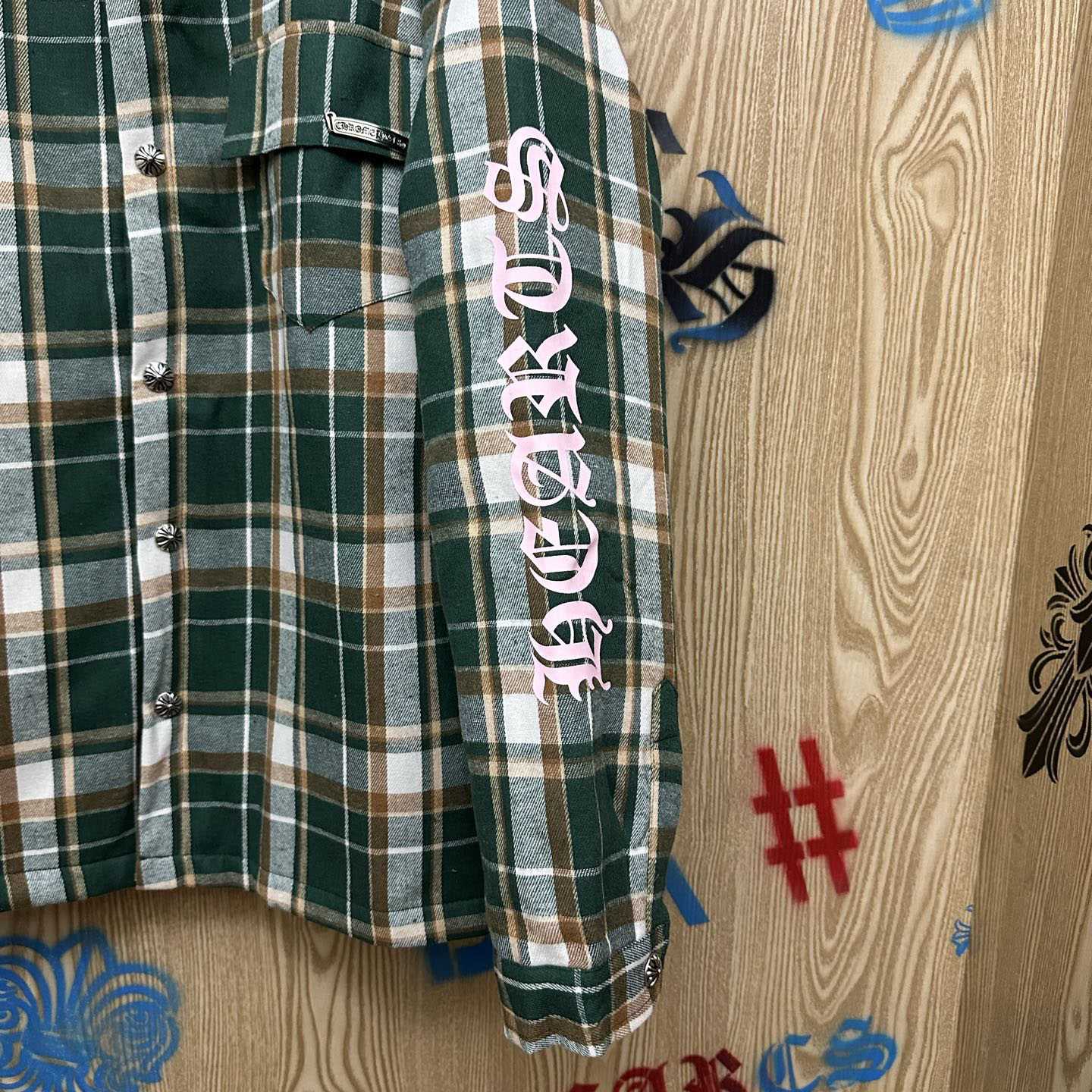 Chrome Hearts Quilted Padded Flannel Plaid Print Jacket - DesignerGu