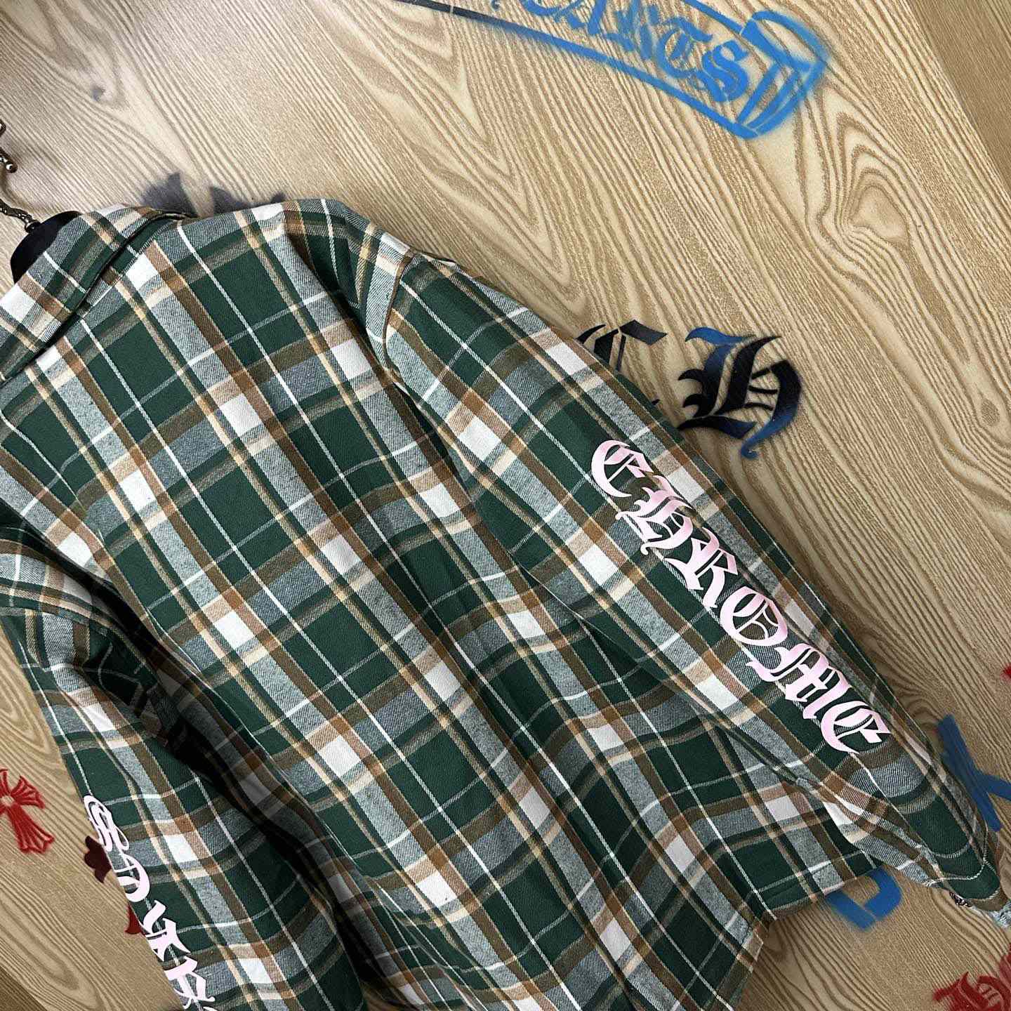 Chrome Hearts Quilted Padded Flannel Plaid Print Jacket - DesignerGu