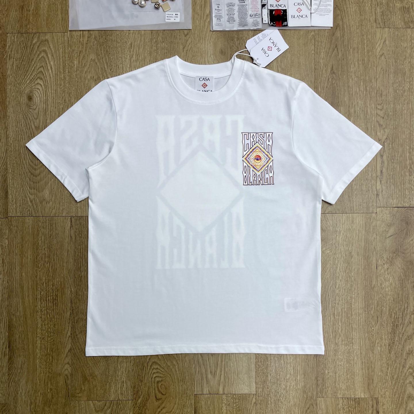 Casablanca White Hermons Mirage Short Sleeve T‑Shirt C1195 - DesignerGu