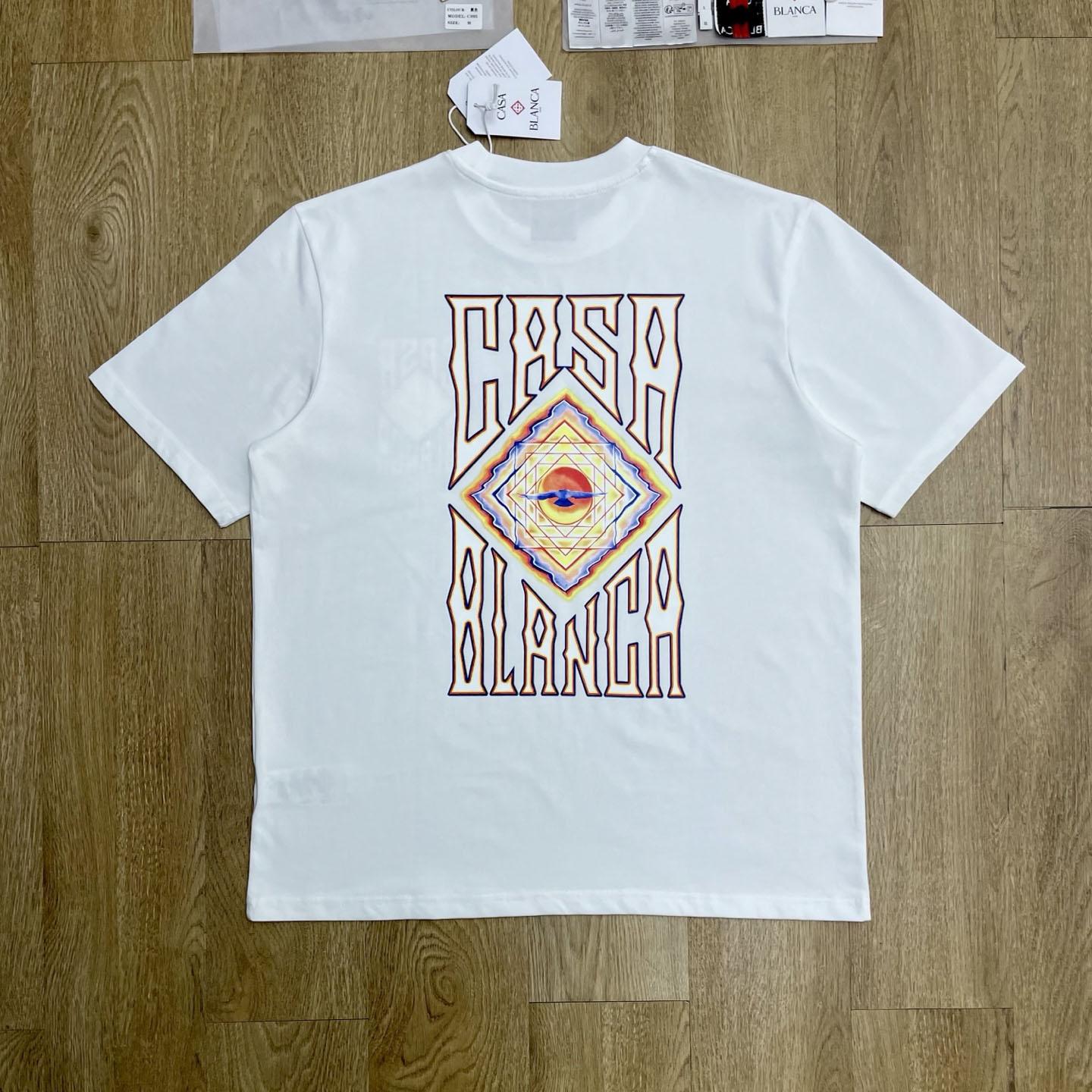 Casablanca White Hermons Mirage Short Sleeve T‑Shirt C1195 - DesignerGu