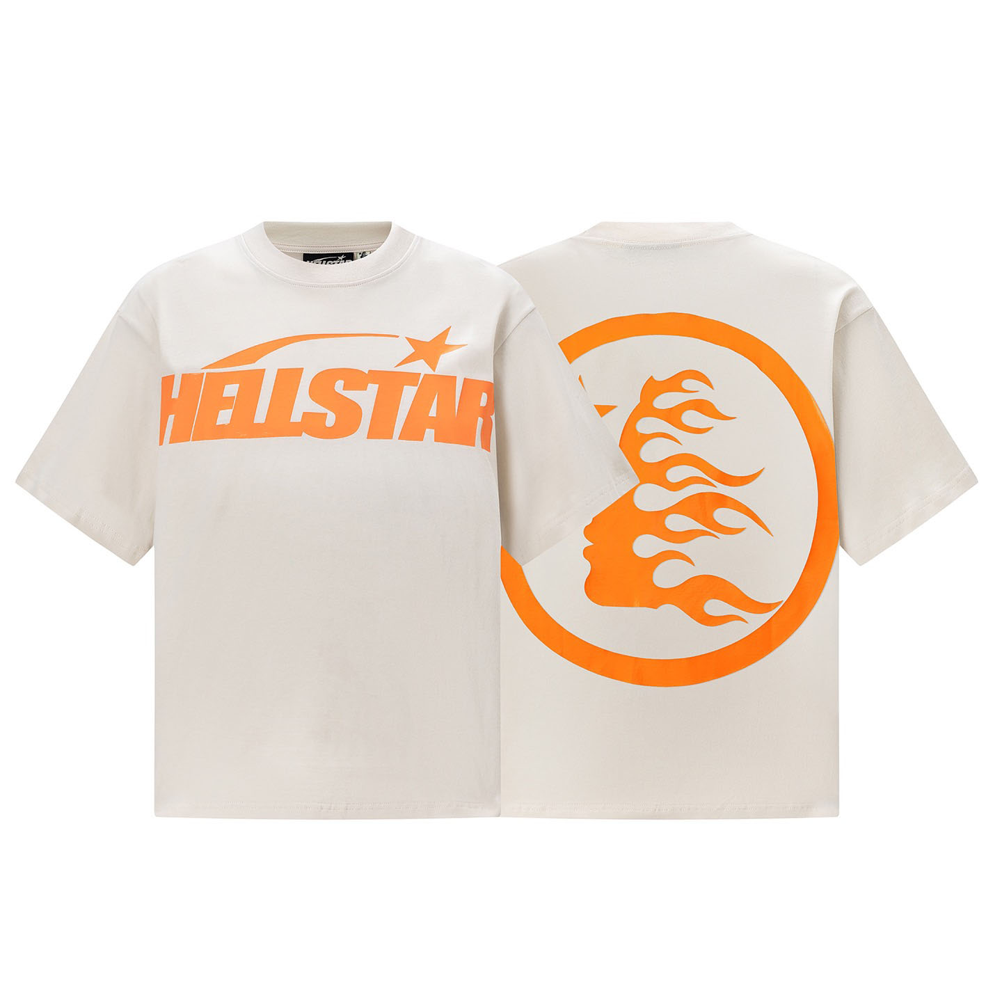 Hellstar Classic T-Shirt  'White/Orange' - DesignerGu