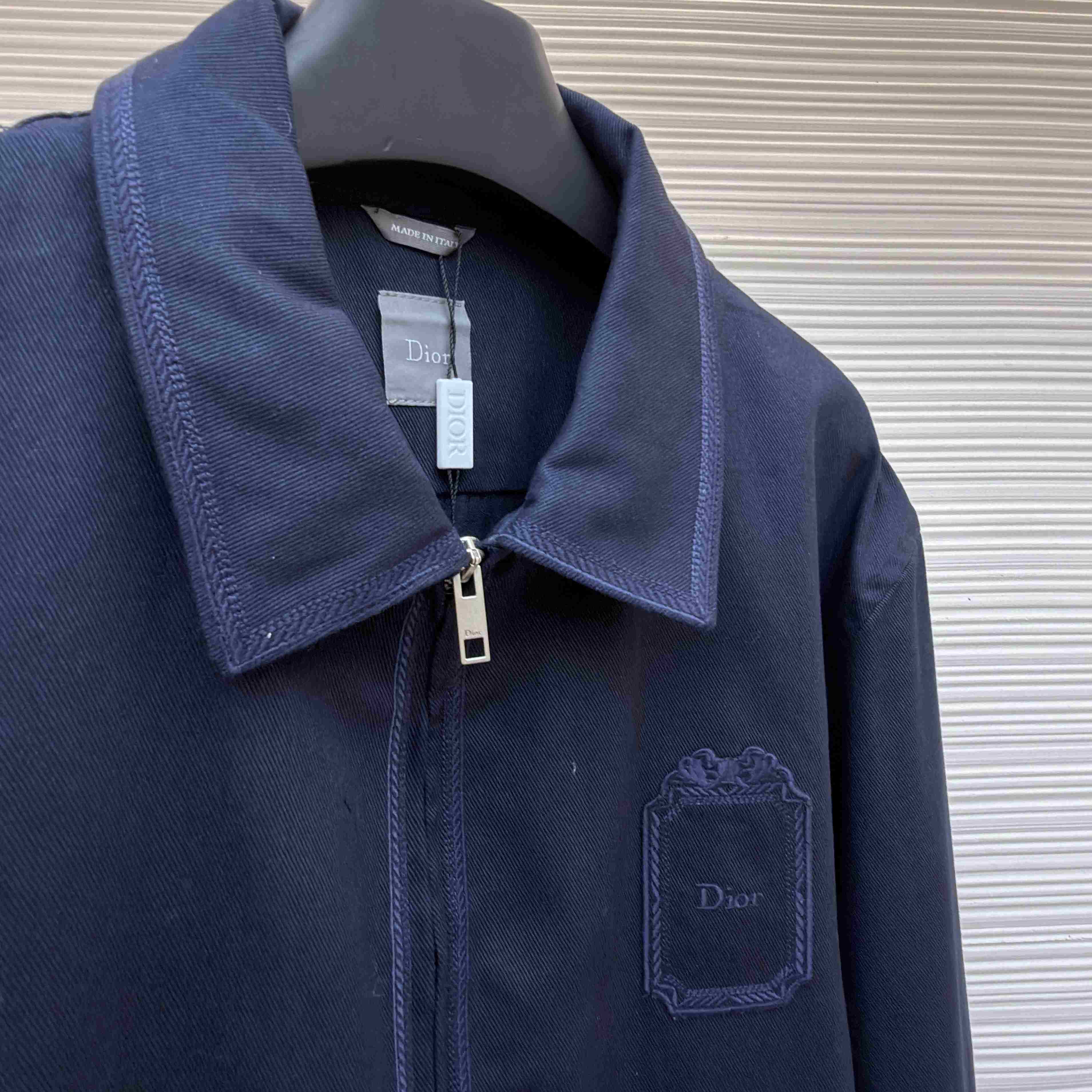 Dior Zipped Shirt With Dior Moulures Embroideries - DesignerGu