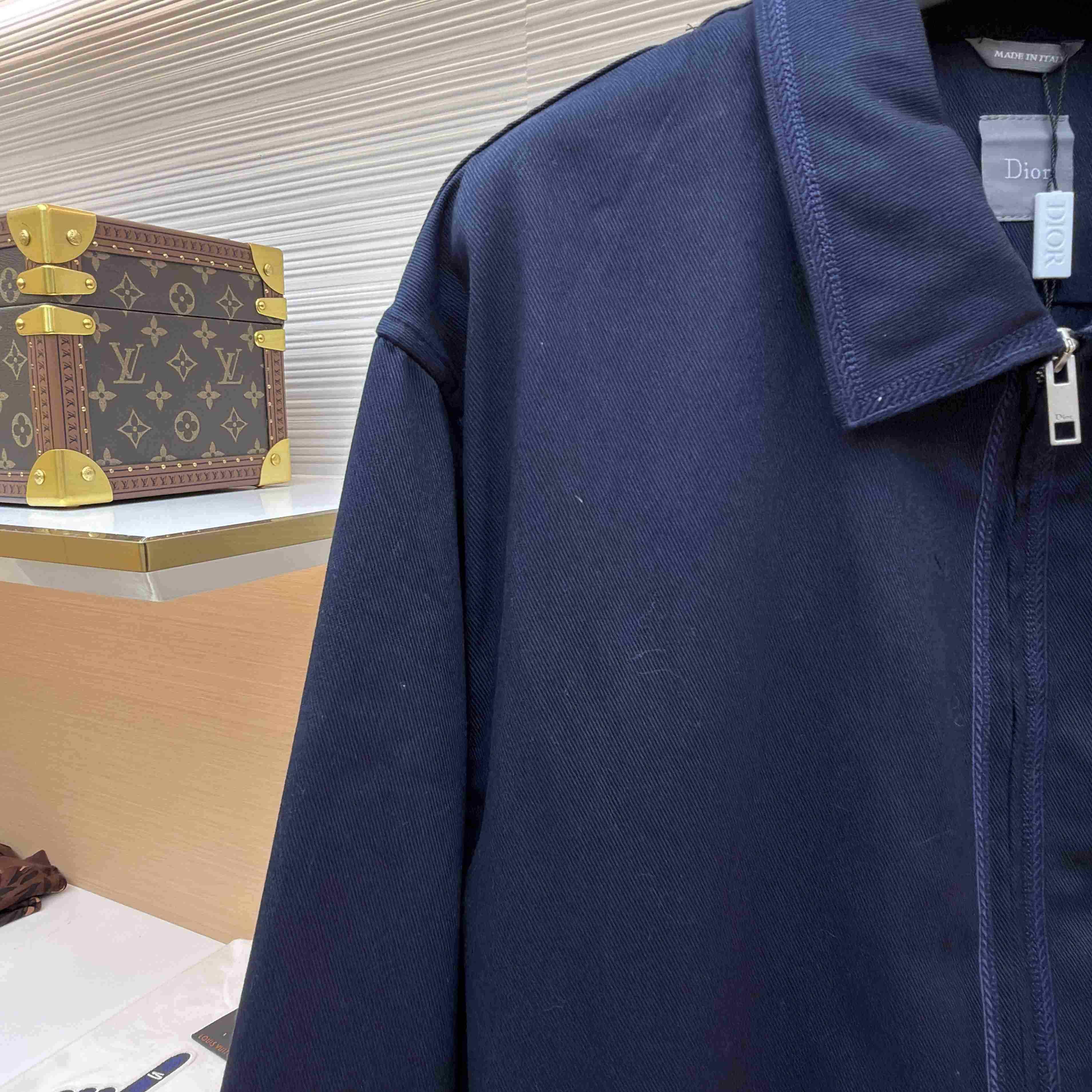 Dior Zipped Shirt With Dior Moulures Embroideries - DesignerGu