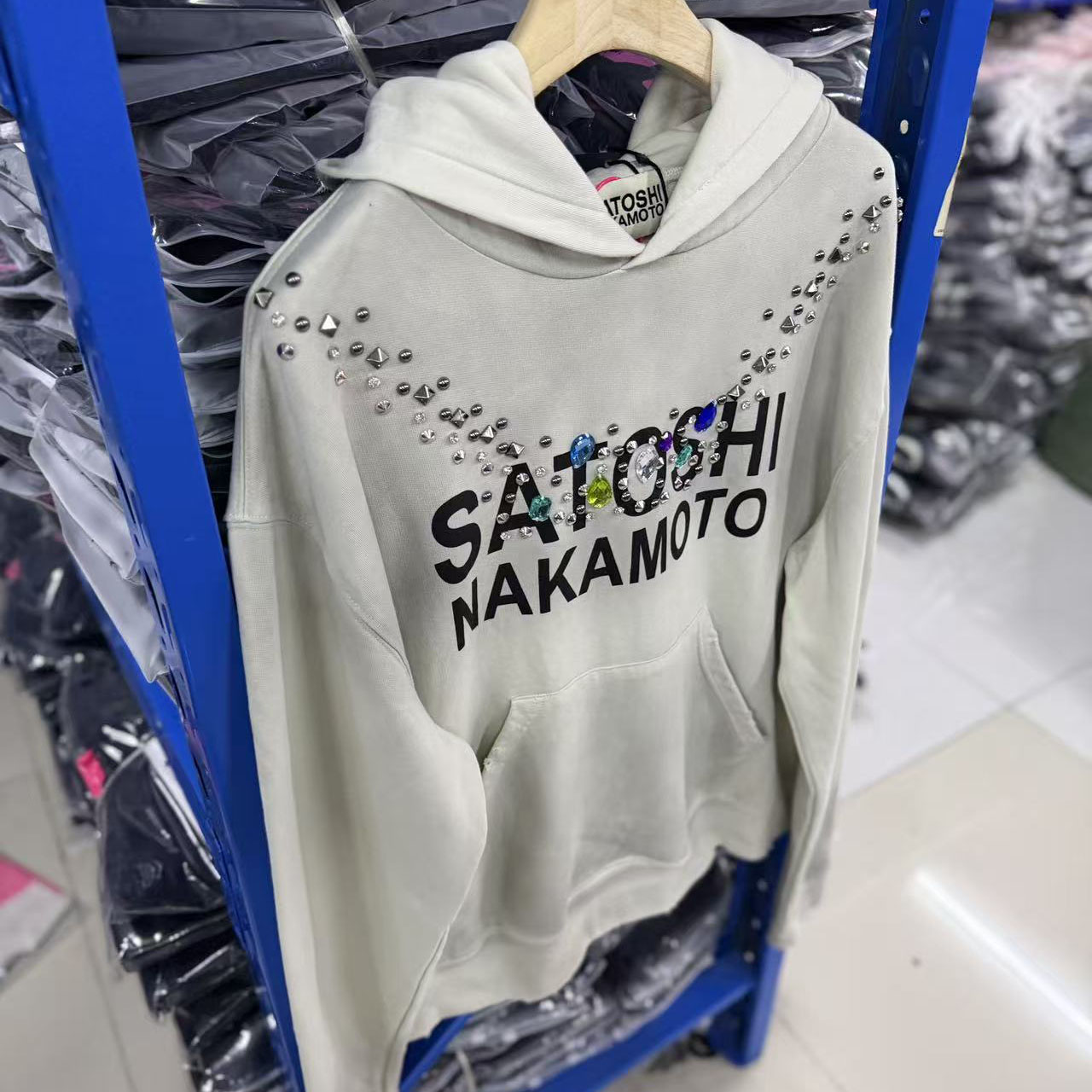 Satoshi Nakamoto Necklace Hoodie 'White' - DesignerGu
