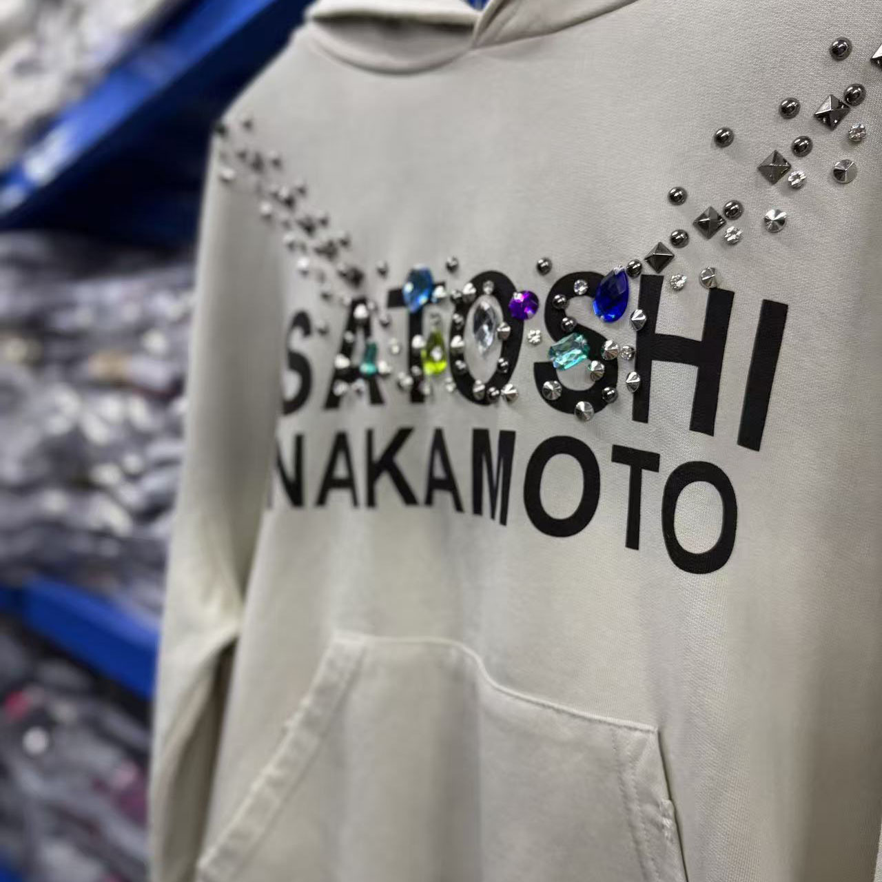 Satoshi Nakamoto Necklace Hoodie 'White' - DesignerGu