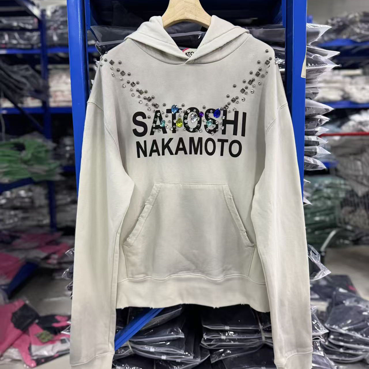 Satoshi Nakamoto Necklace Hoodie 'White' - DesignerGu