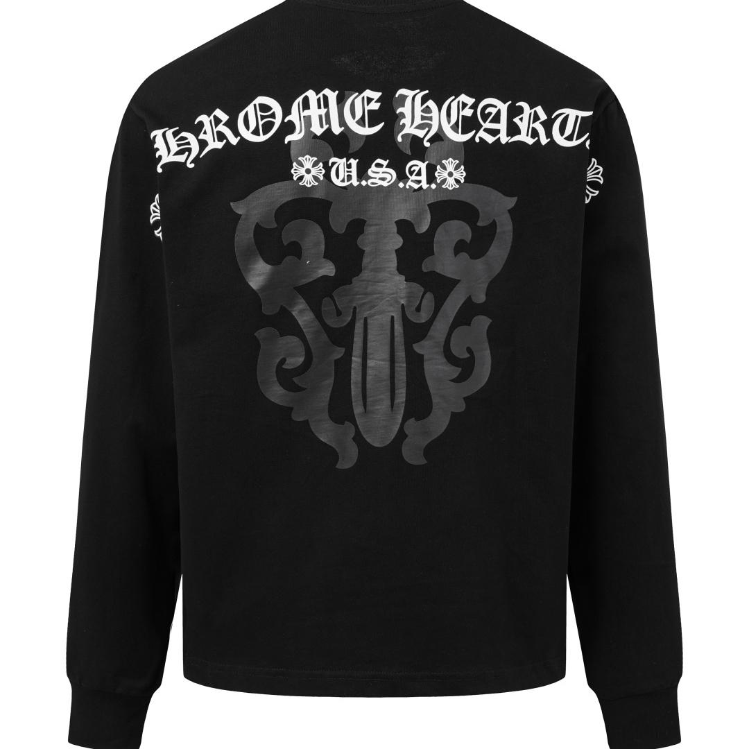 Chrome Hearts USA Script White Long Sleeve Tee - DesignerGu