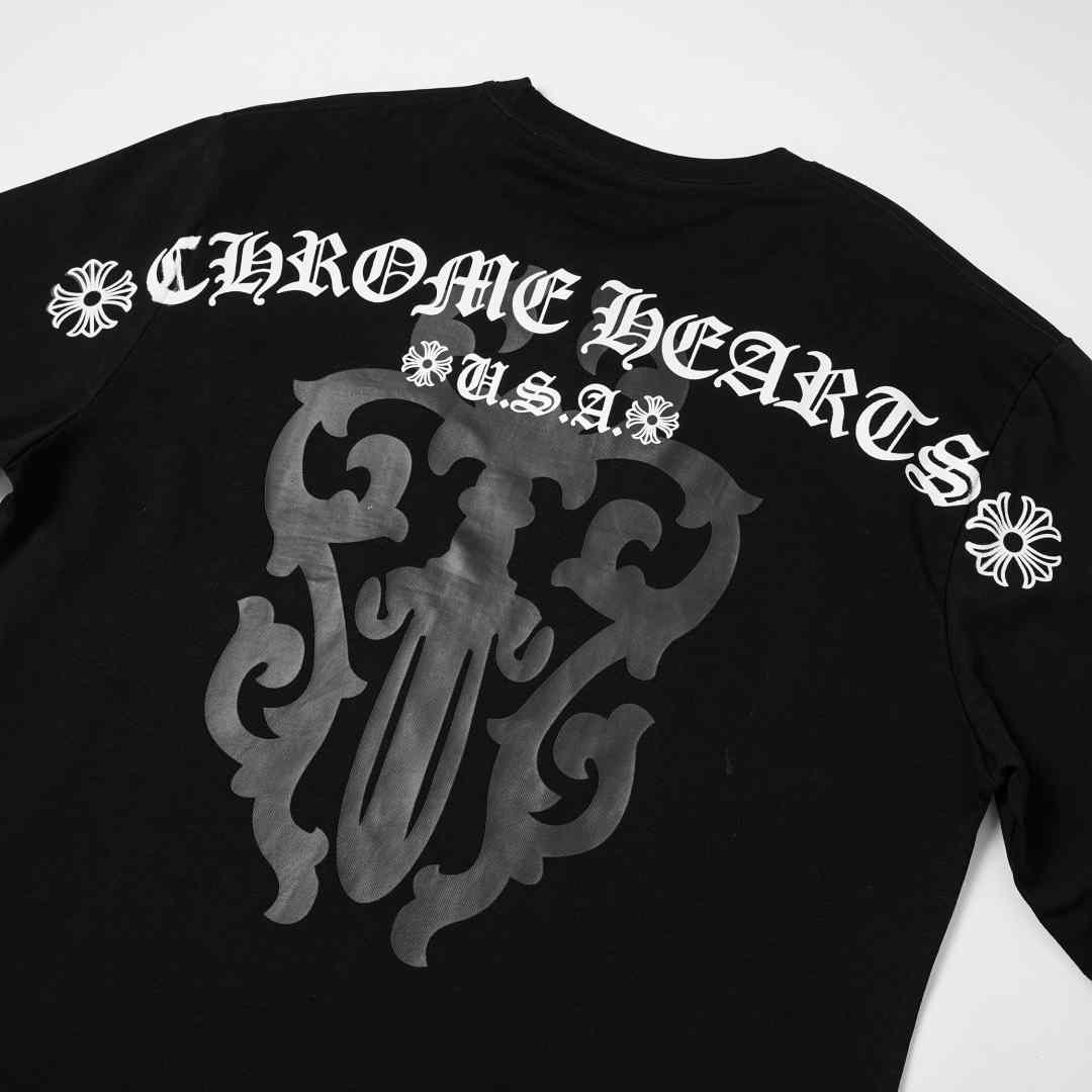 Chrome Hearts USA Script White Long Sleeve Tee - DesignerGu