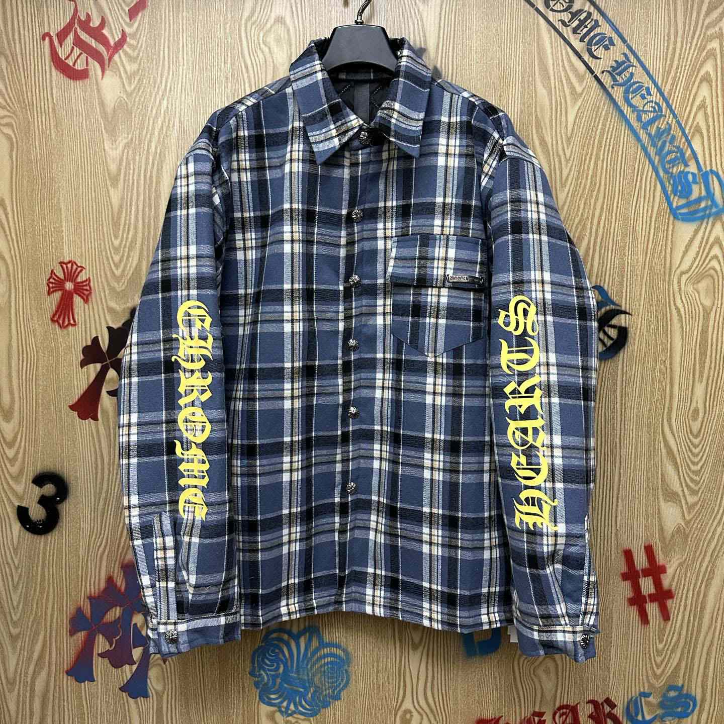 Chrome Hearts Workn Flannel Shirt Jacket - DesignerGu