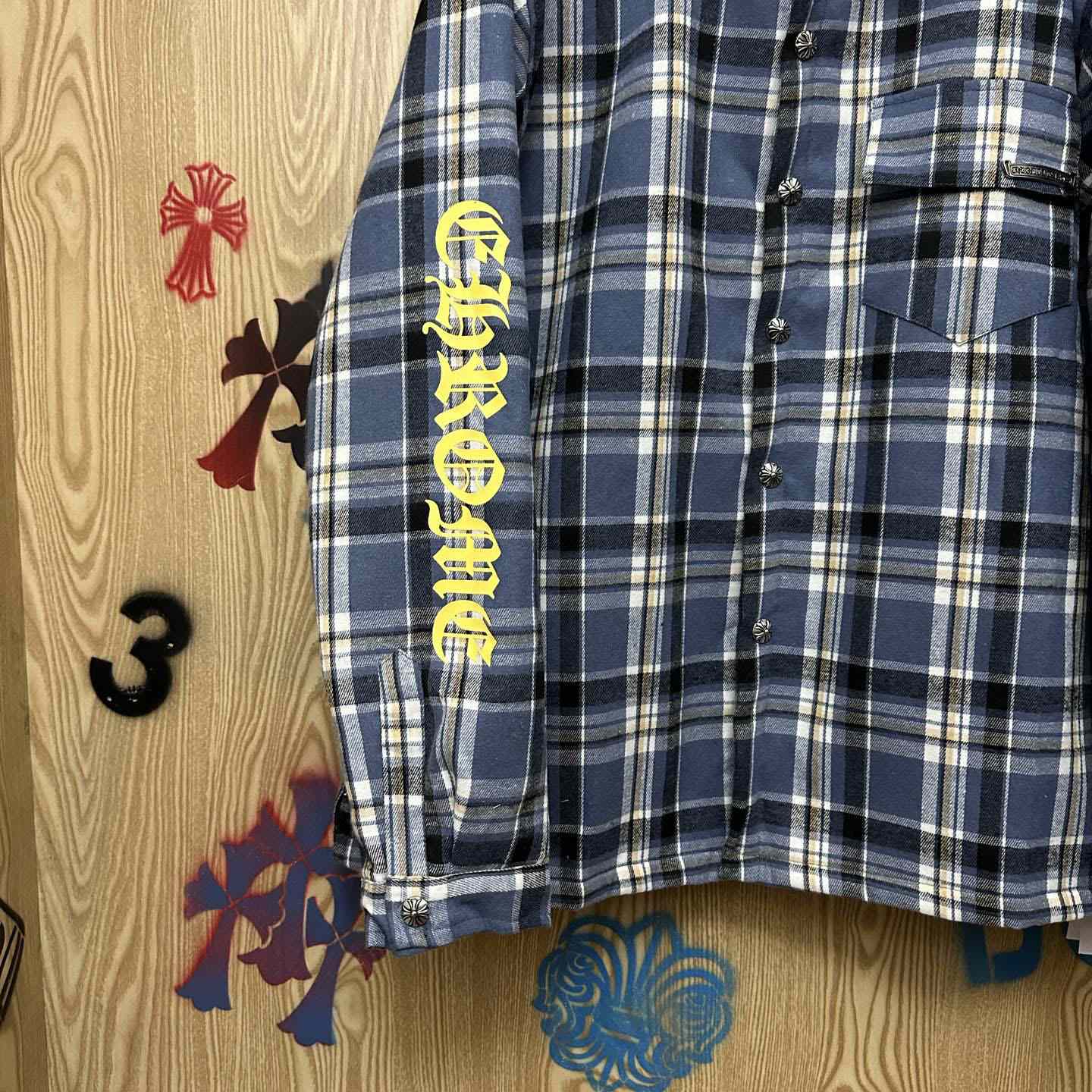 Chrome Hearts Workn Flannel Shirt Jacket - DesignerGu
