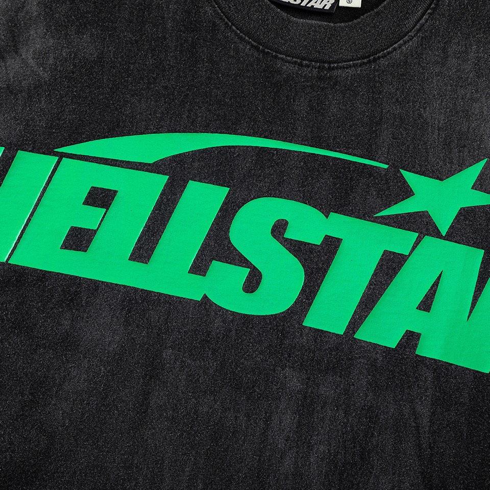 Hellstar Classic Print Tee Green Logo - DesignerGu
