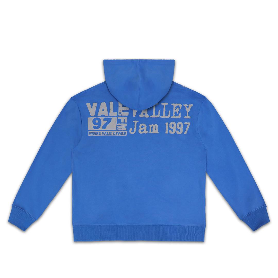 Vale Forever Valley Royal Blue Rhinestone Cross Hoodie - DesignerGu