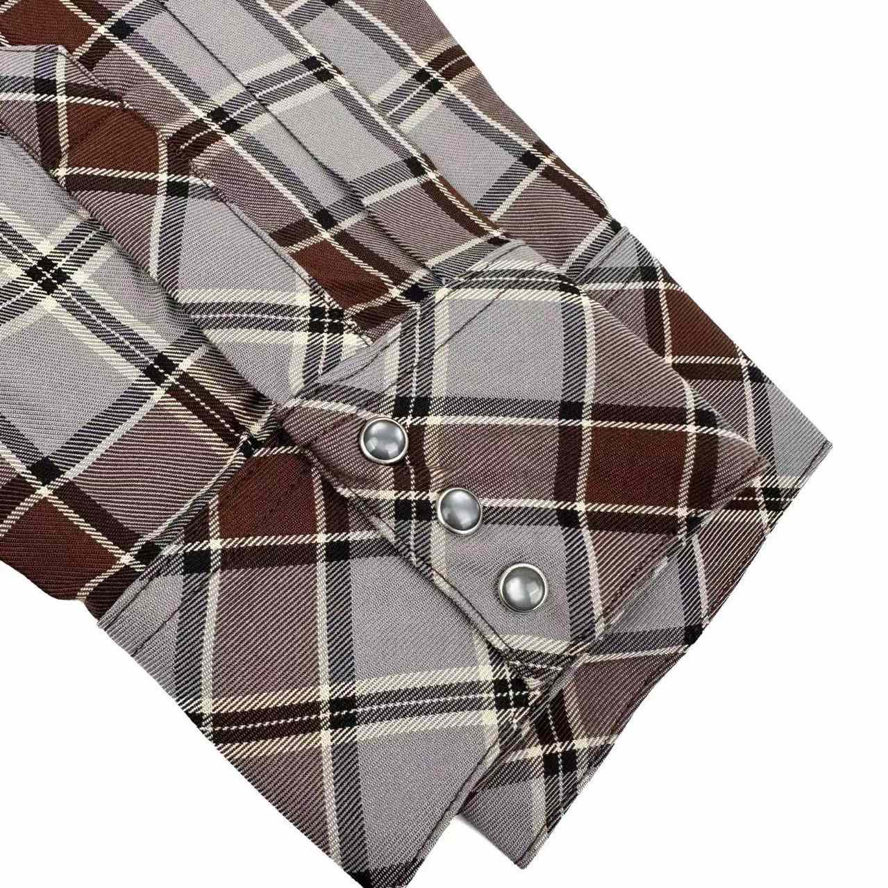 Acne Studios Gray Flannel Check Button-Up Shirt - DesignerGu