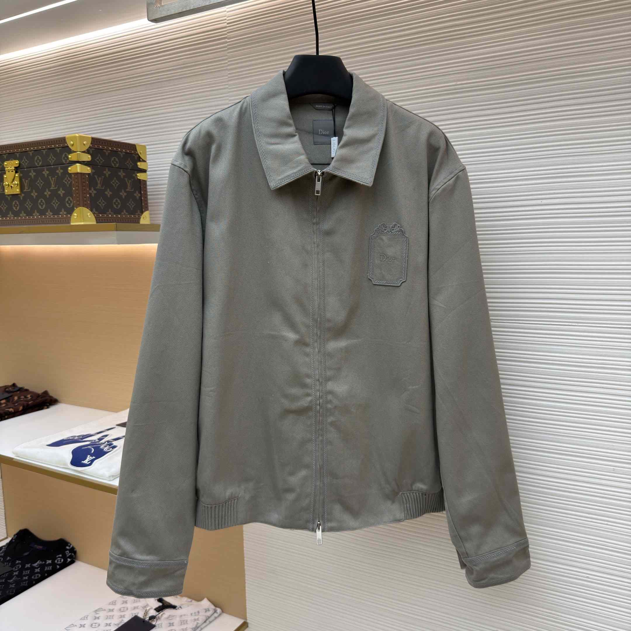 Dior Zipped Shirt With Dior Moulures Embroideries - DesignerGu