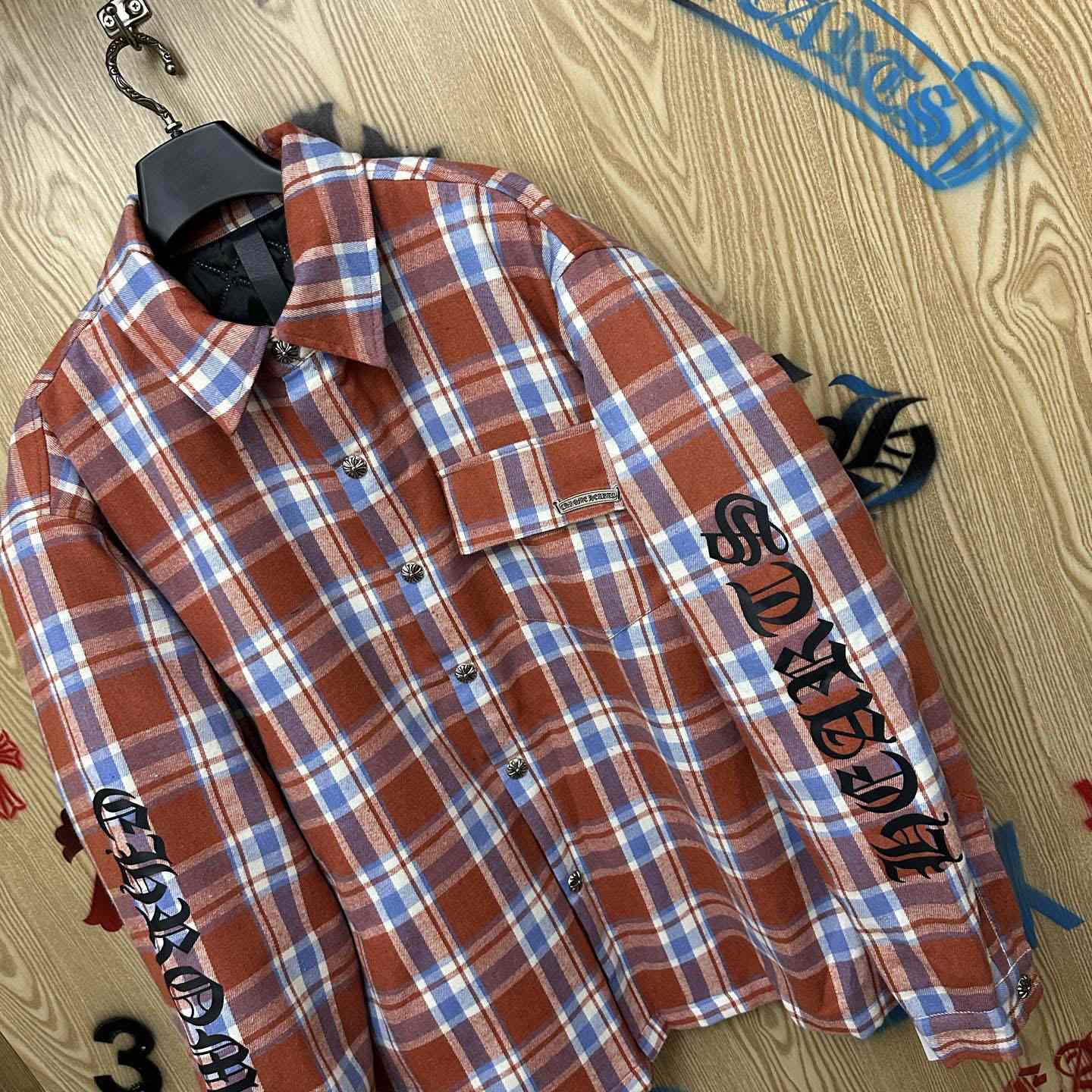 Chrome Hearts Workn Padded Flannel Shirt Jacket - DesignerGu