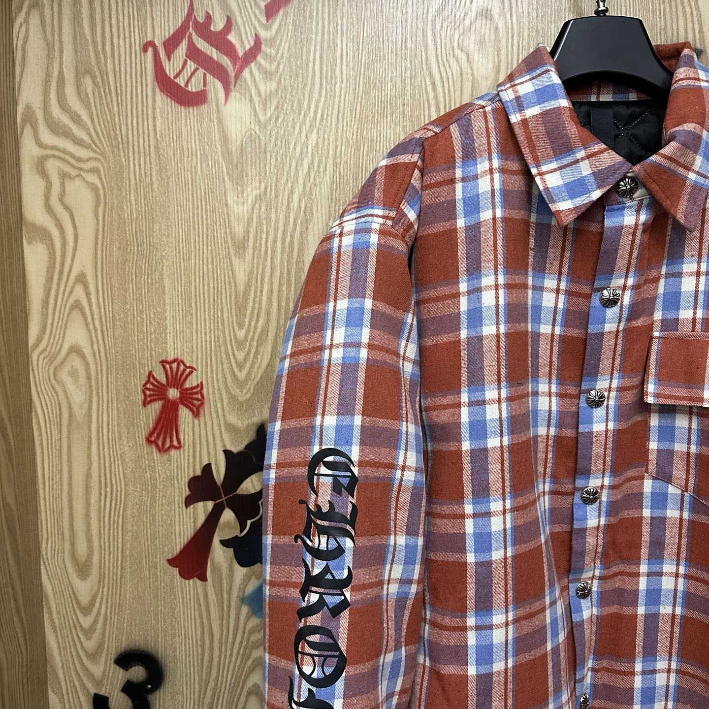 Chrome Hearts Workn Padded Flannel Shirt Jacket - DesignerGu