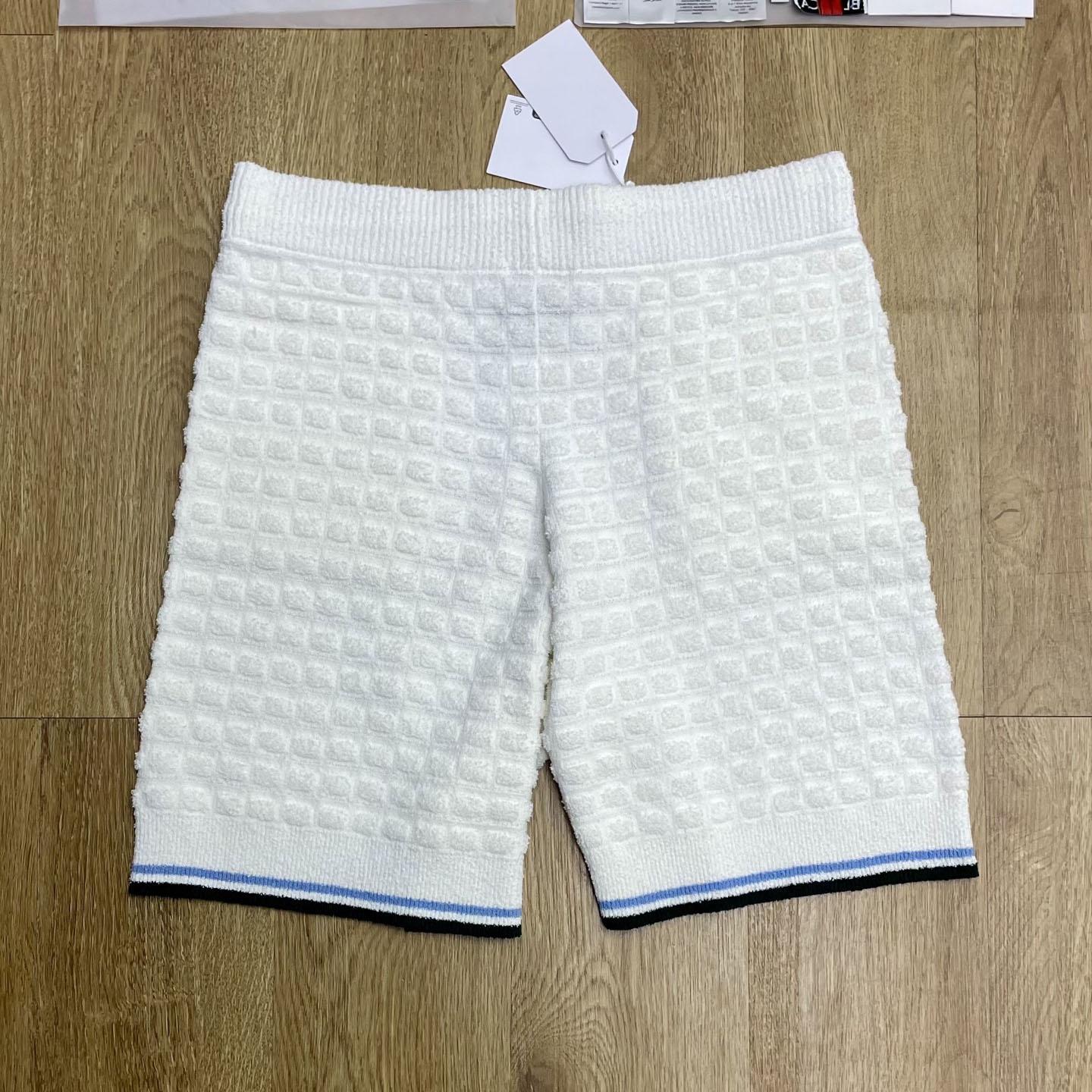 Casablanca White Boucle Shorts D0212 - DesignerGu