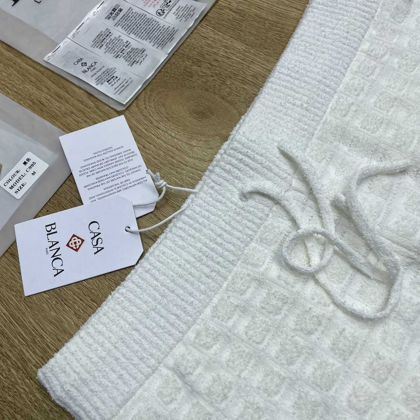 Casablanca White Boucle Shorts D0212 - DesignerGu