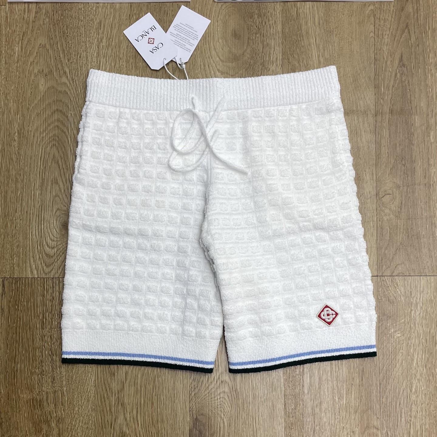 Casablanca White Boucle Shorts D0212 - DesignerGu