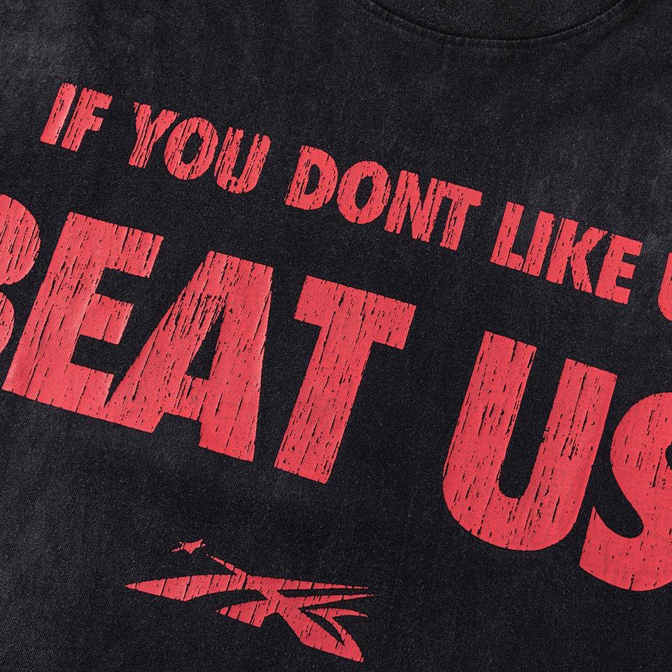 Hellstar Beat Us! T-Shirt 'Black/Red' - DesignerGu