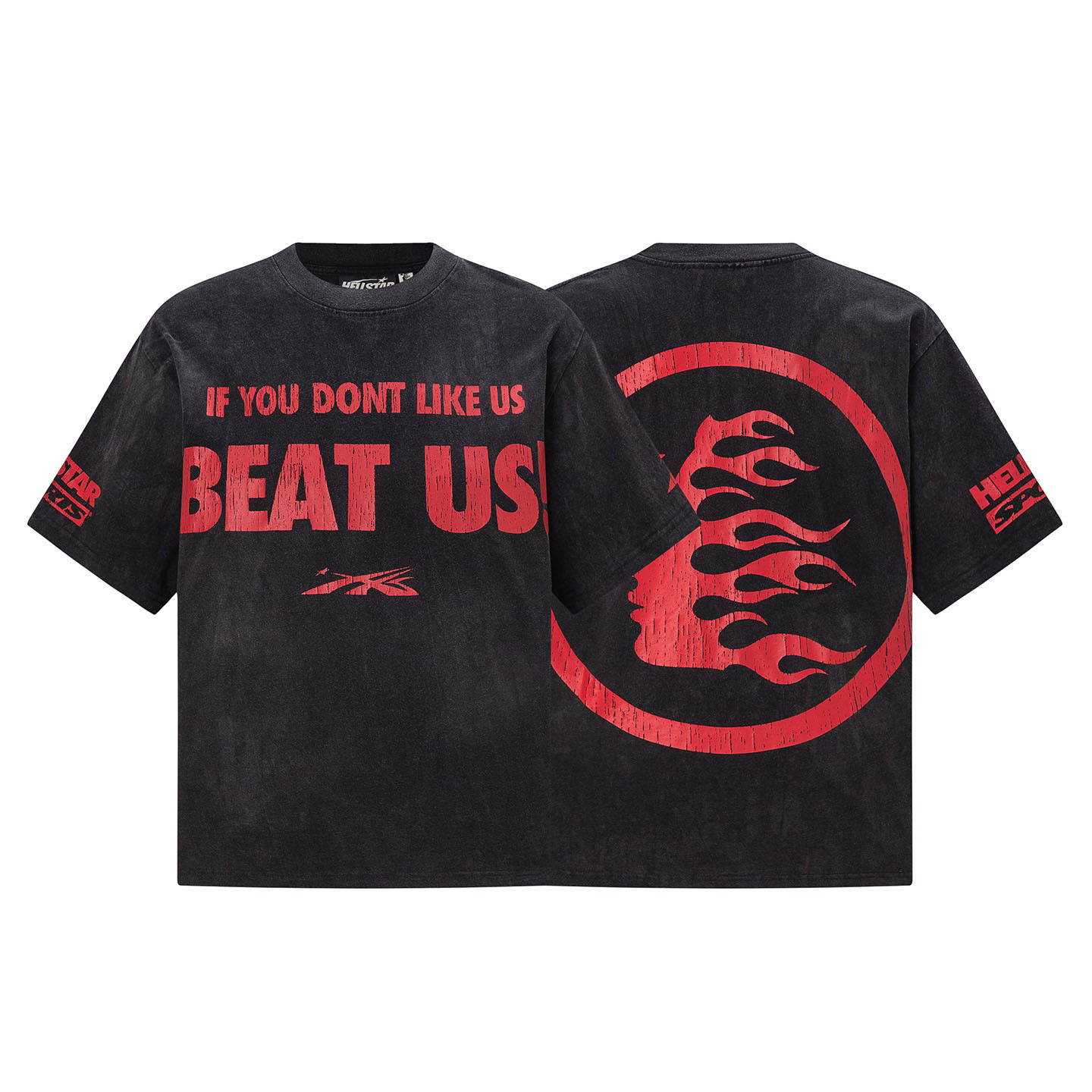 Hellstar Beat Us! T-Shirt 'Black/Red' - DesignerGu