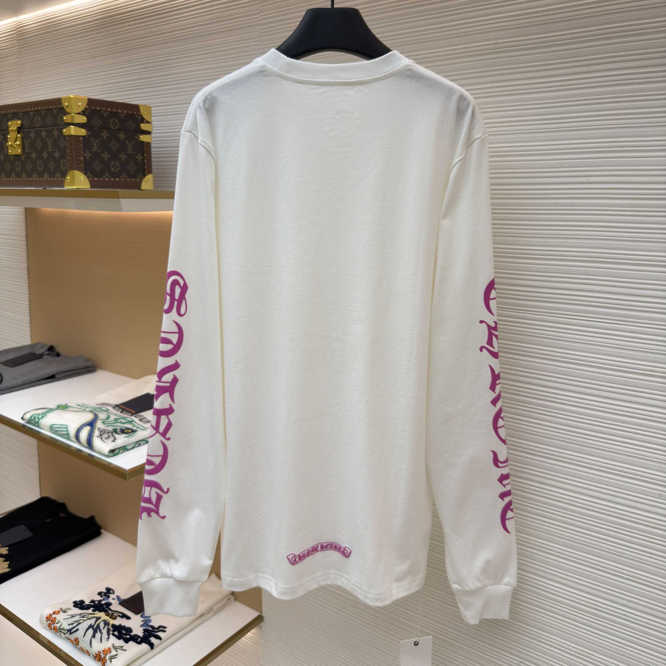 Chrome Hearts  Purple Letter Collar Long Sleeve Tee - DesignerGu