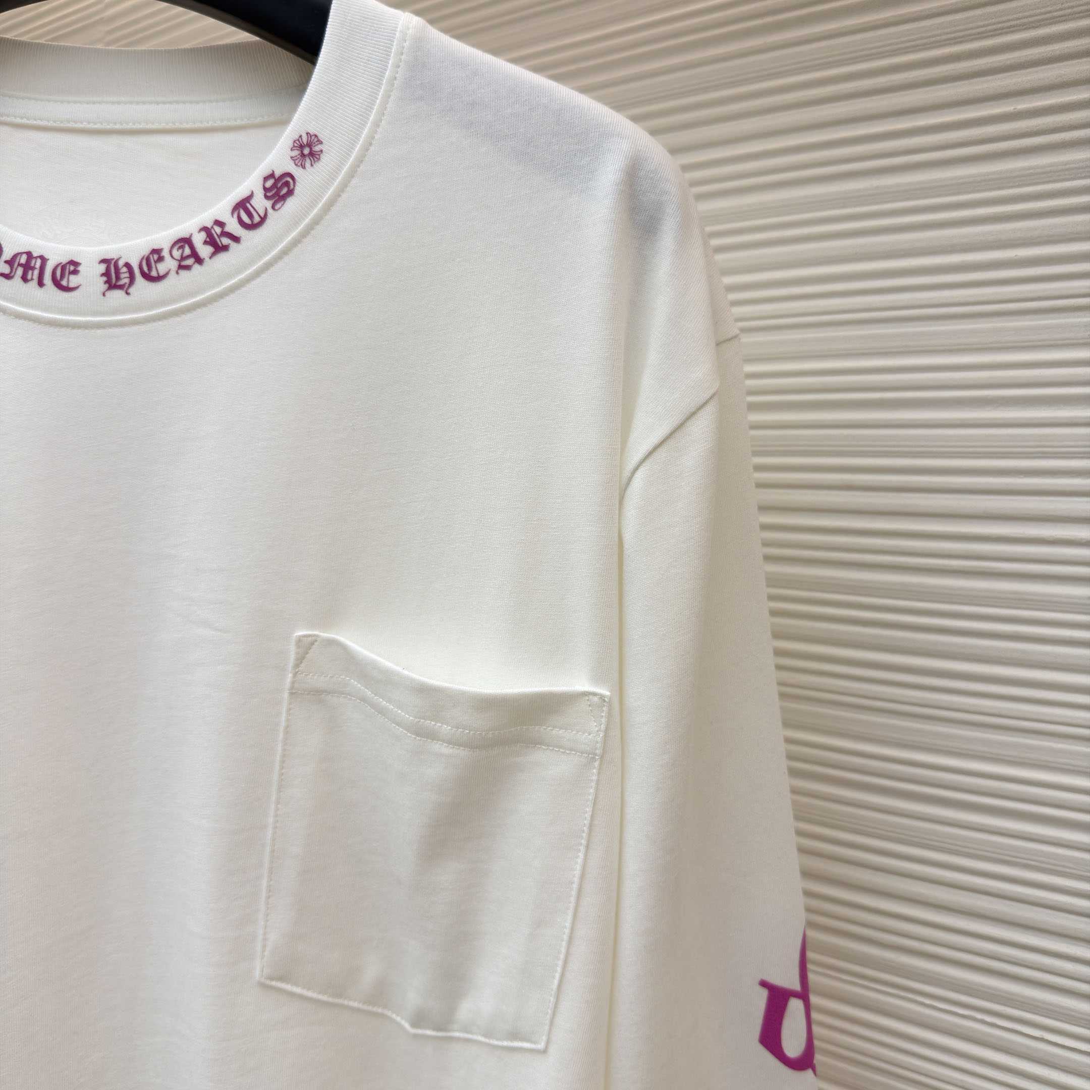 Chrome Hearts  Purple Letter Collar Long Sleeve Tee - DesignerGu