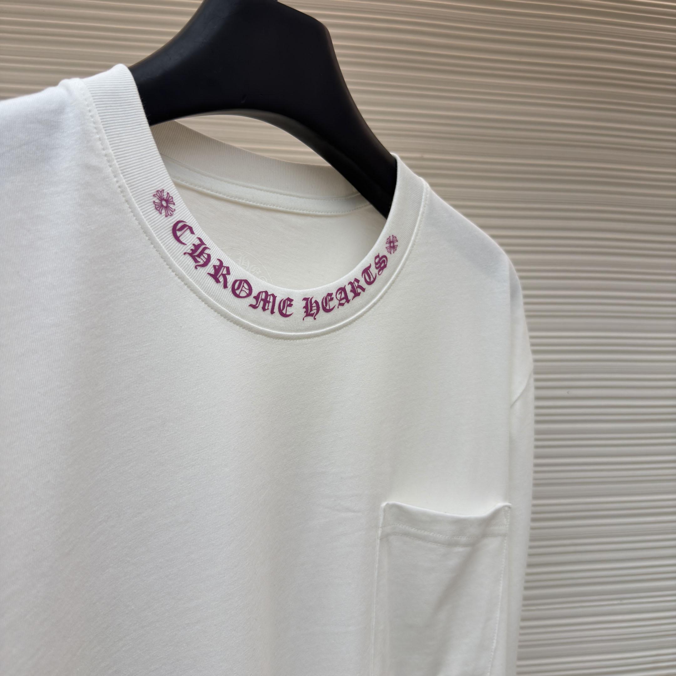 Chrome Hearts  Purple Letter Collar Long Sleeve Tee - DesignerGu
