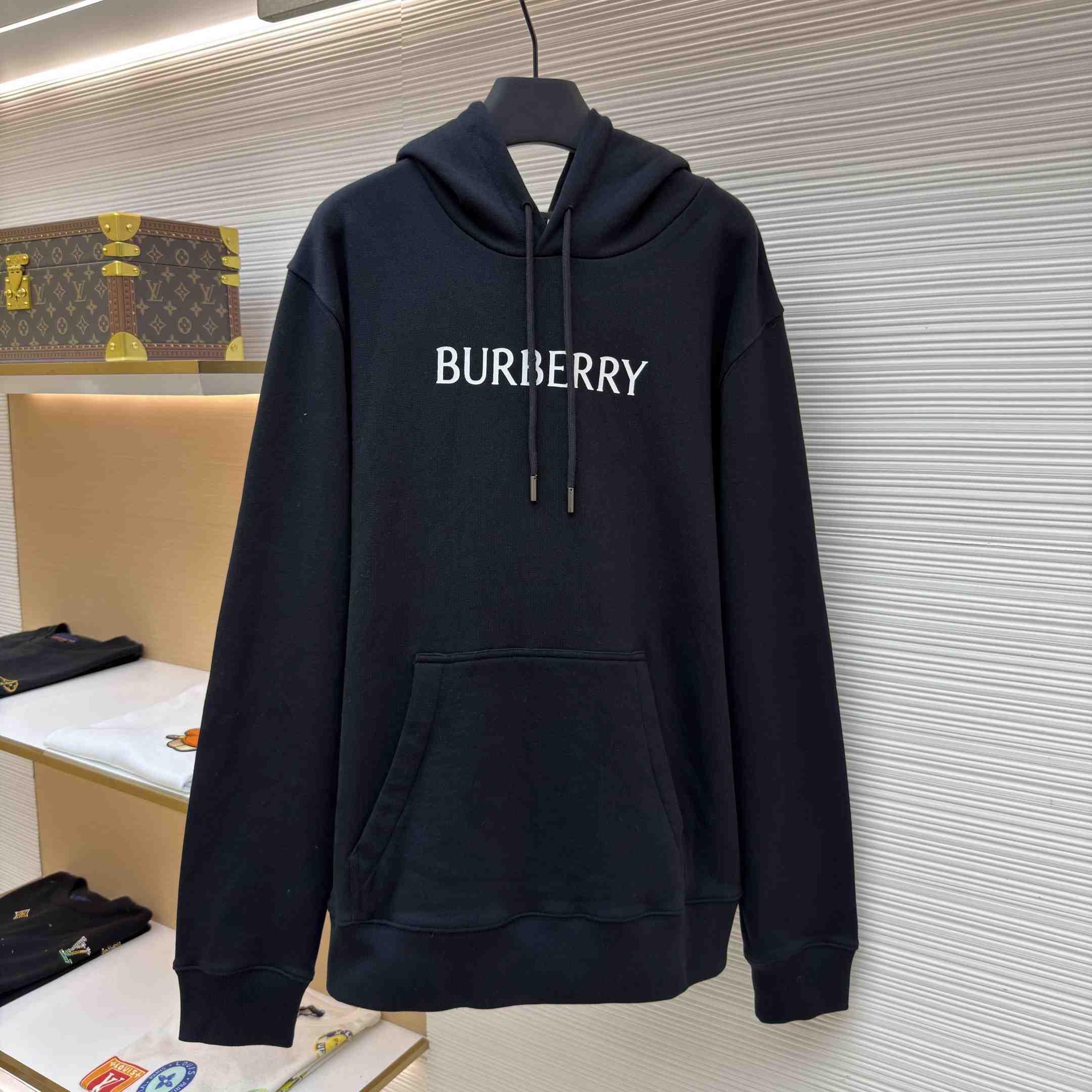 Burberry Logo Cotton Hoodie - DesignerGu