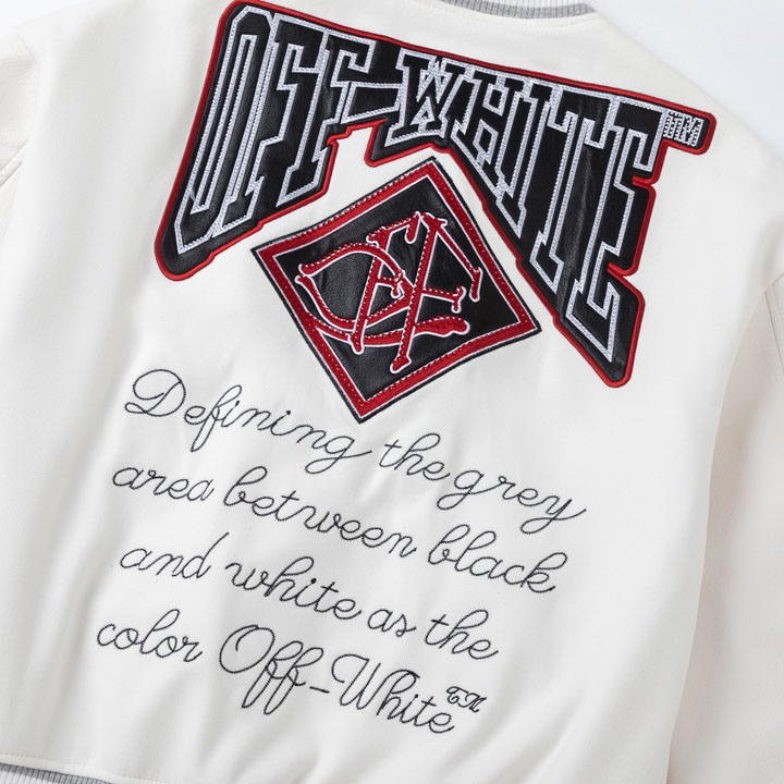 Off-White™ Crystal Full Lea Varsity Jacket - DesignerGu