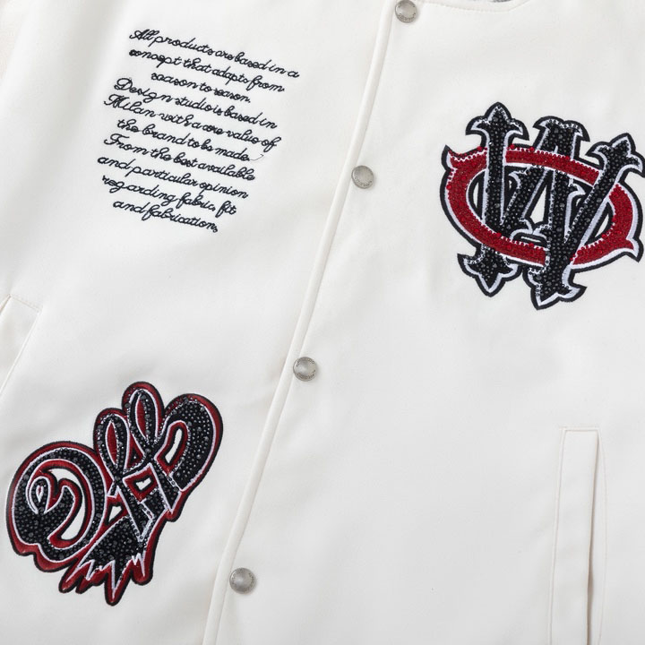 Off-White™ Crystal Full Lea Varsity Jacket - DesignerGu