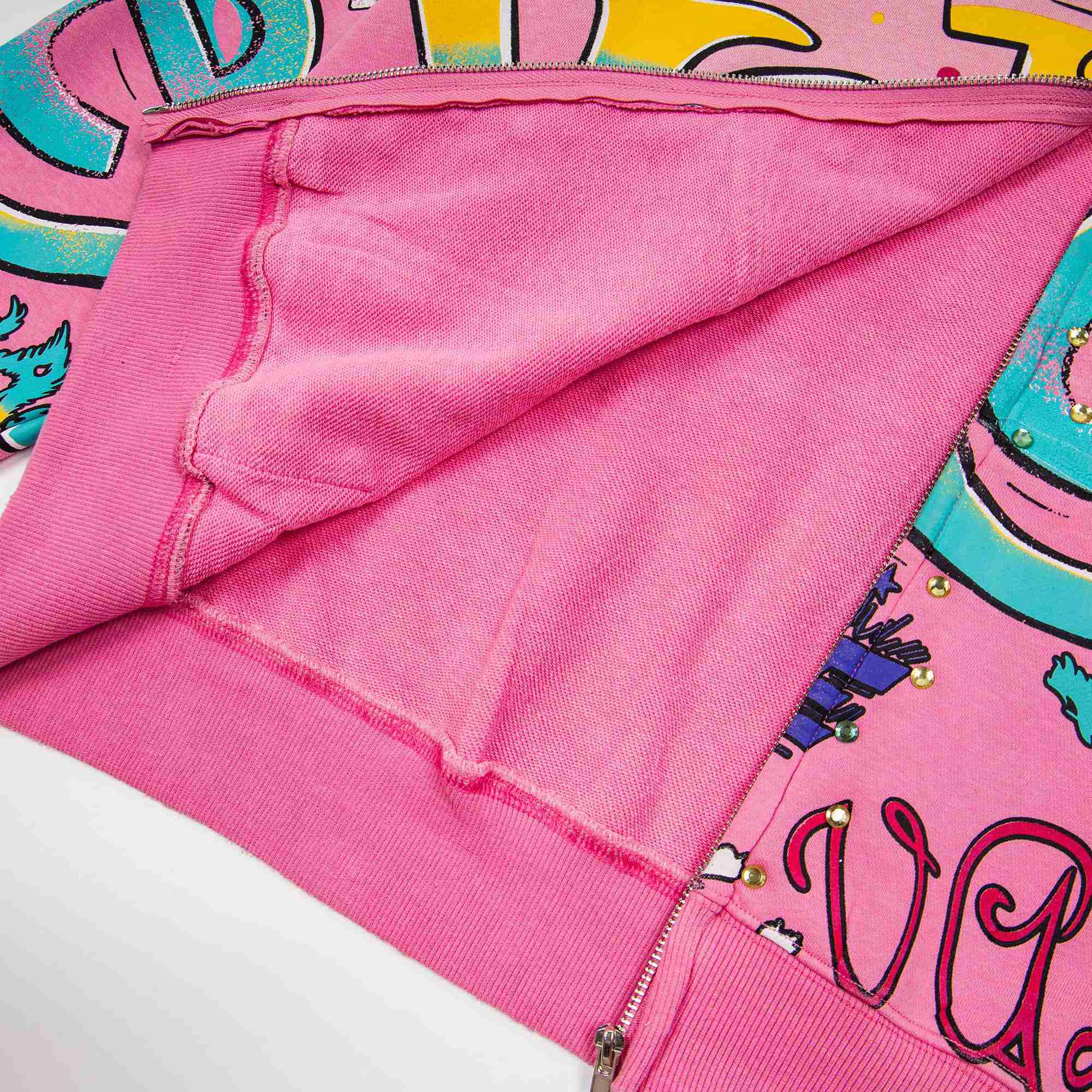 Vale Forever Crystal-Embellished Graffiti-Print Hoodie - DesignerGu