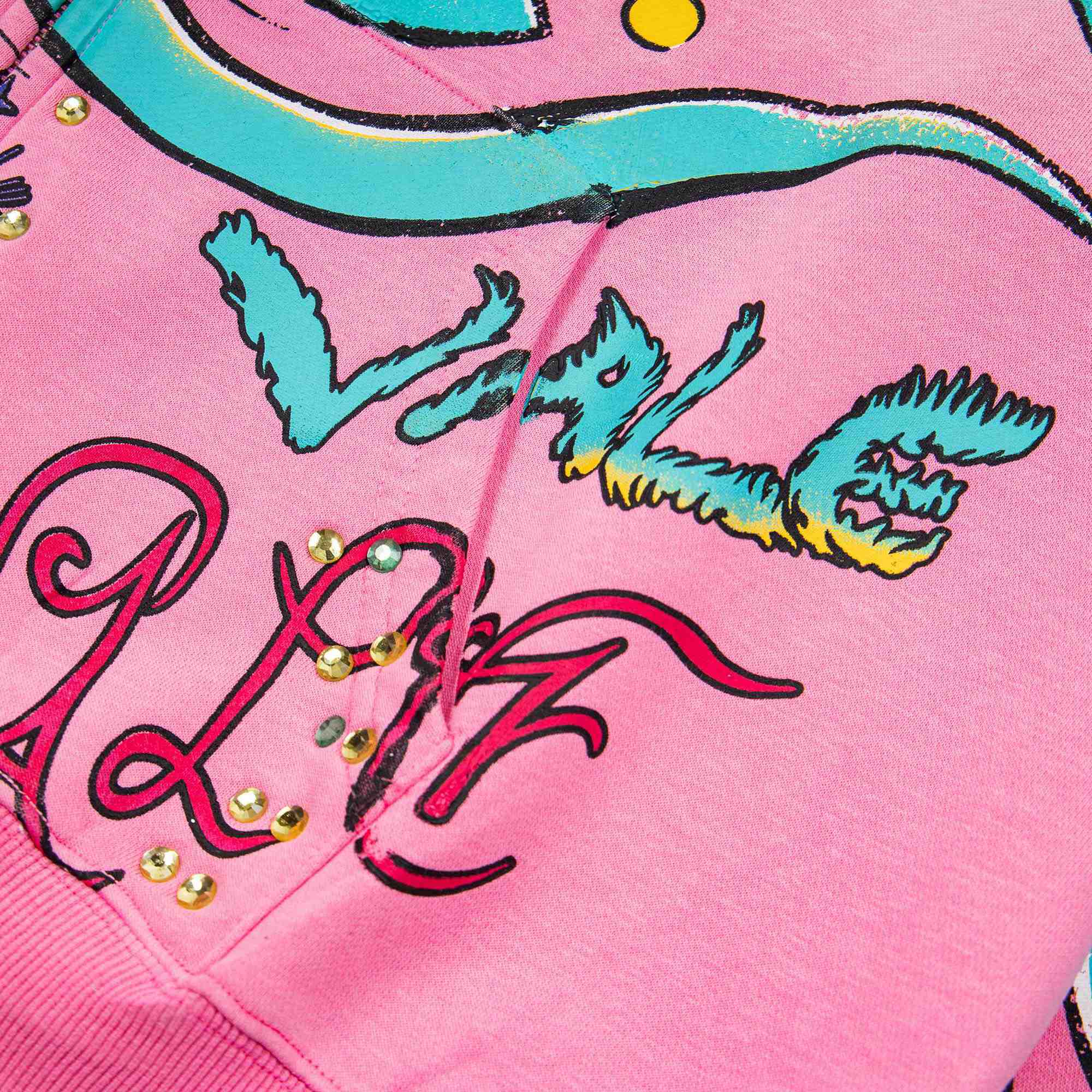 Vale Forever Crystal-Embellished Graffiti-Print Hoodie - DesignerGu