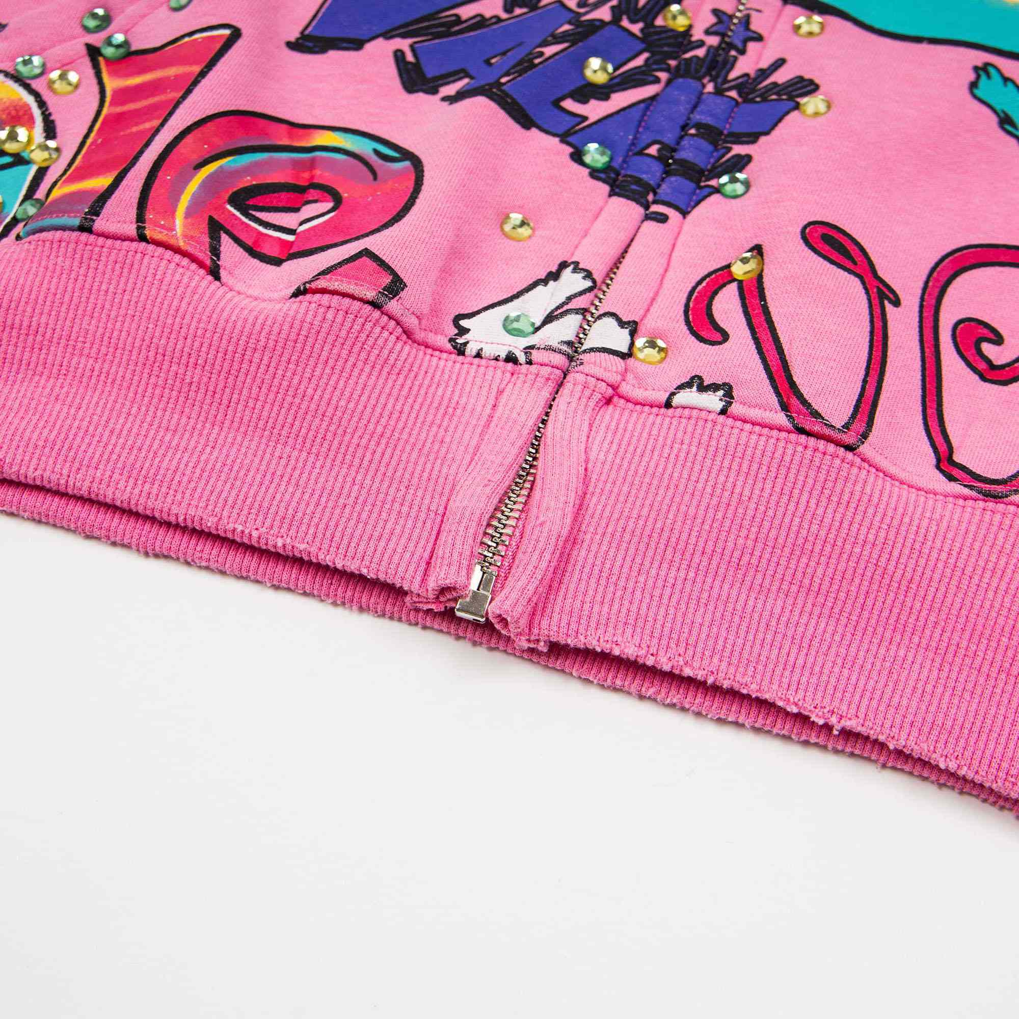 Vale Forever Crystal-Embellished Graffiti-Print Hoodie - DesignerGu