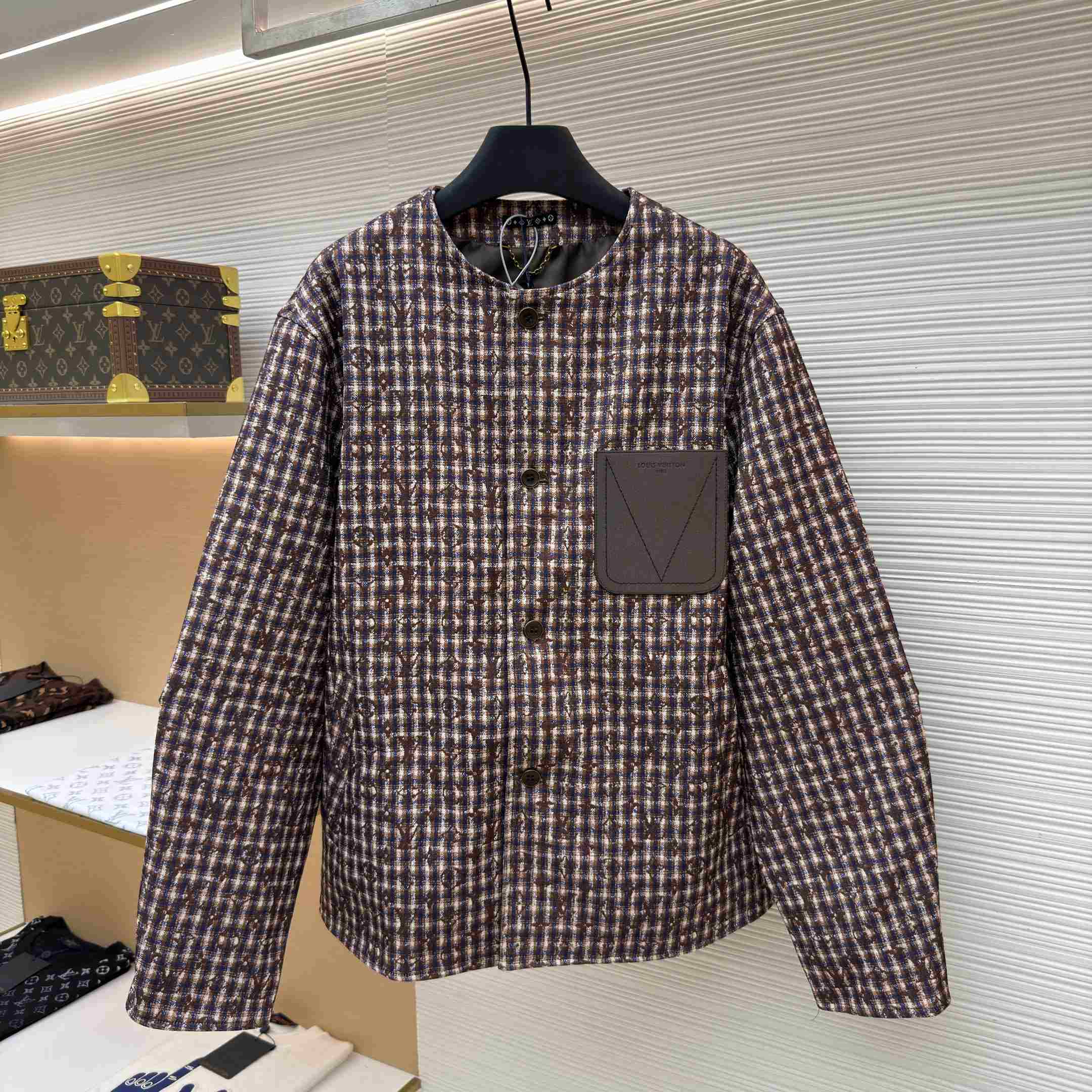 Louis Vuitton Monogram Chic Collarless Tweed Jacket 1AJBN6 - DesignerGu