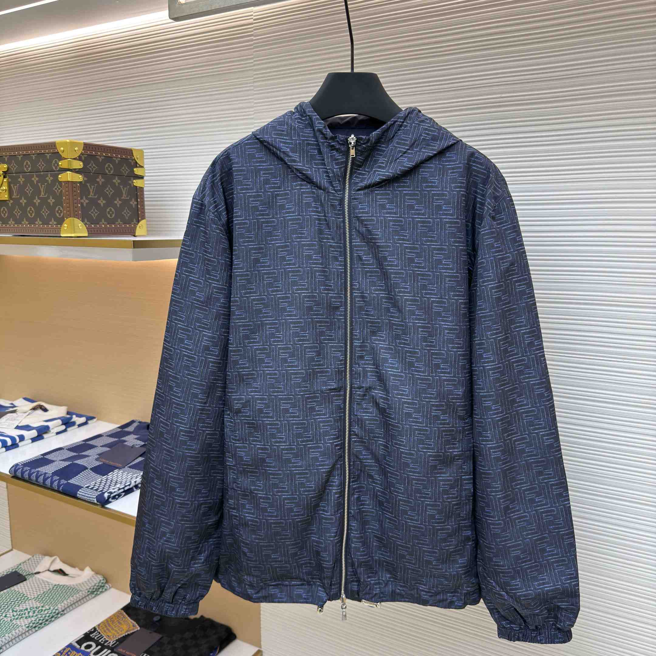 Fendi Blue FF Nylon Jacket - DesignerGu