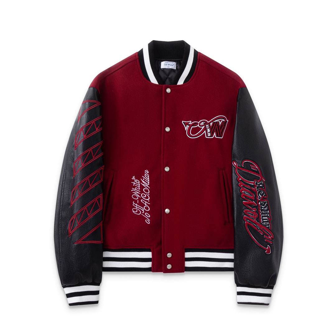 Off-White™ c/o AC Milan Varsity Jacket - DesignerGu